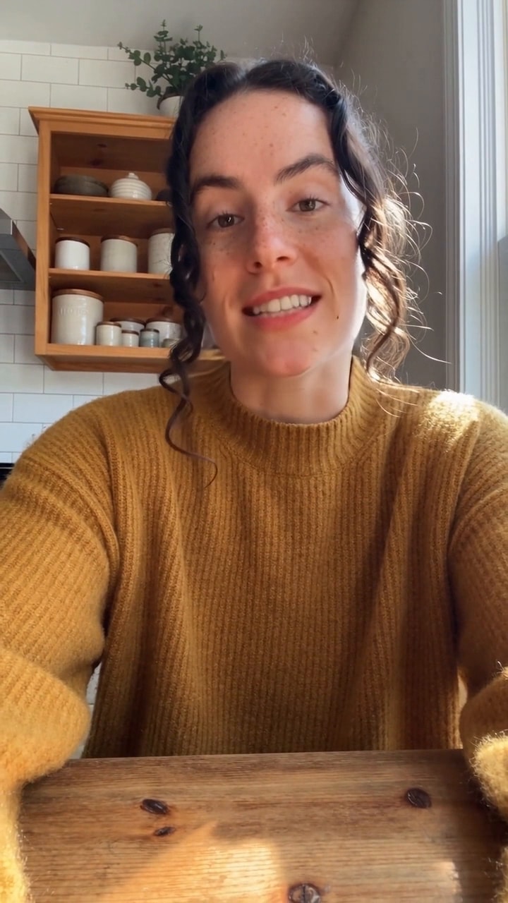 Woman sharing wellness tips to camera, a vertical clip made with Sloosh's Talking Clip Space from a face video and a script