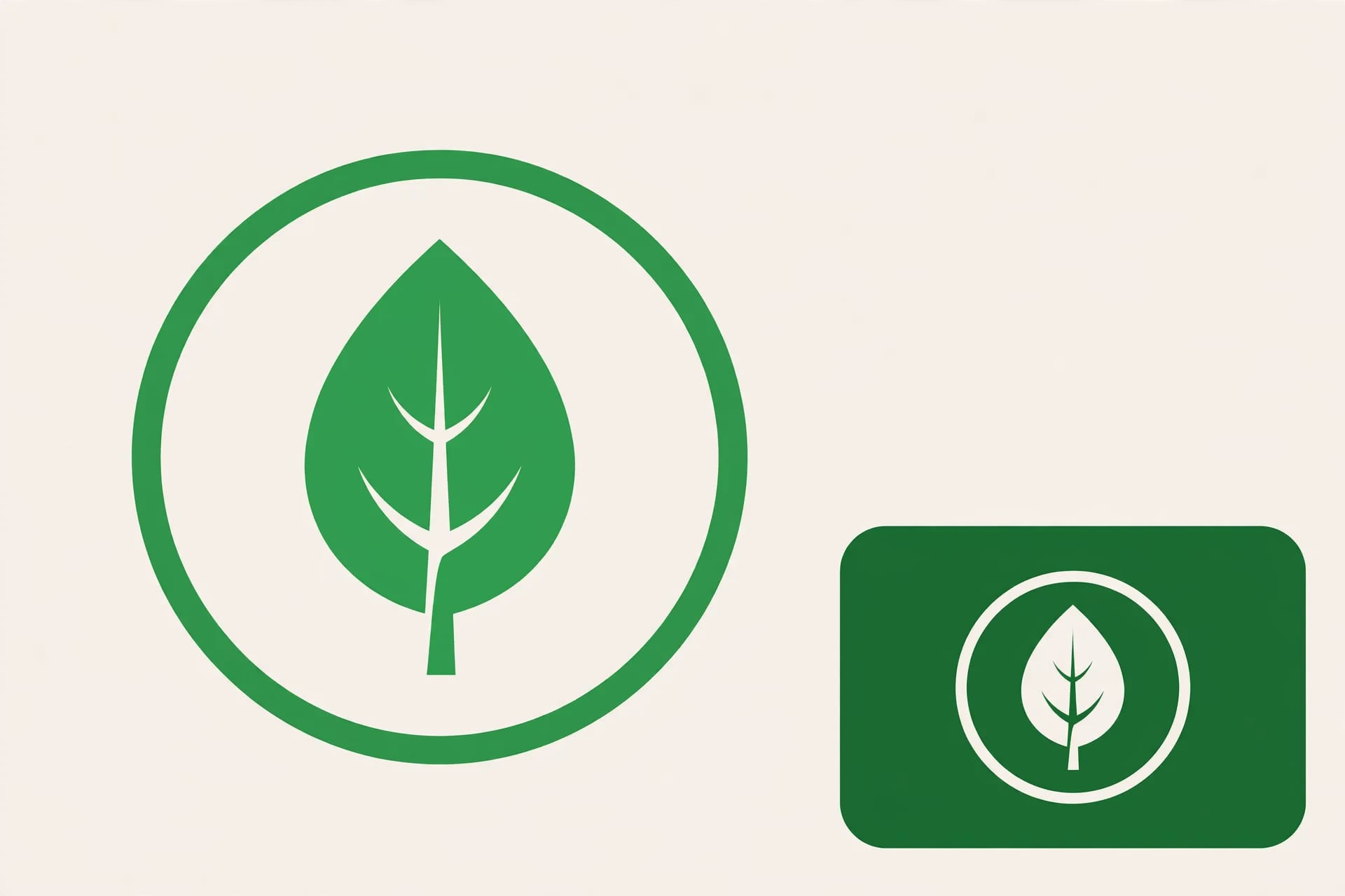 Minimalist Green Leaf Logo Design example 1