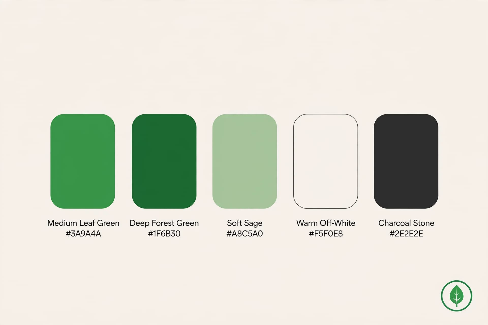 Minimalist Green Leaf Logo Design example 1, output 2