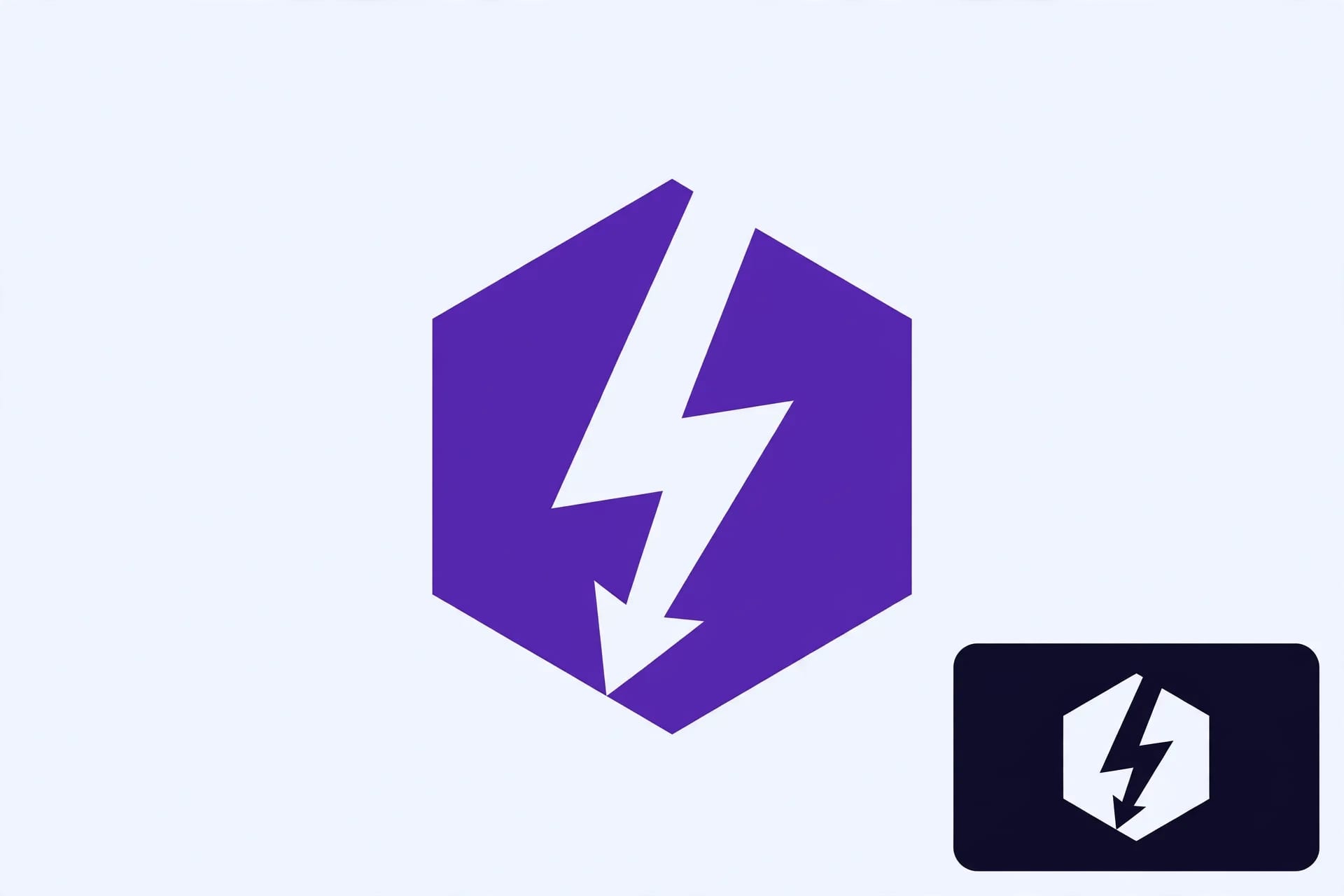 Hexagonal Lightning Bolt Logo Concept example 3