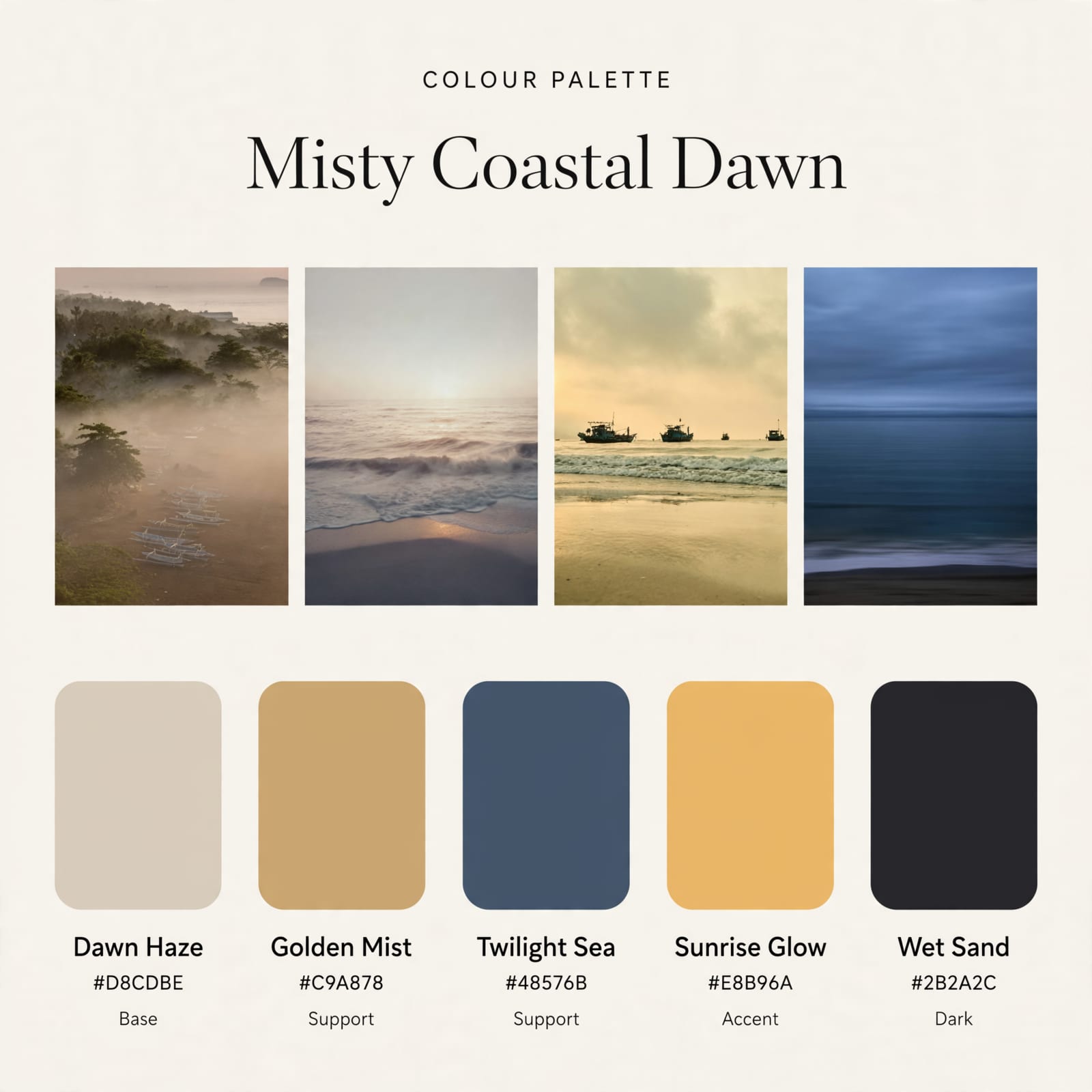 Misty Coastal Dawn Colour Palette example 1