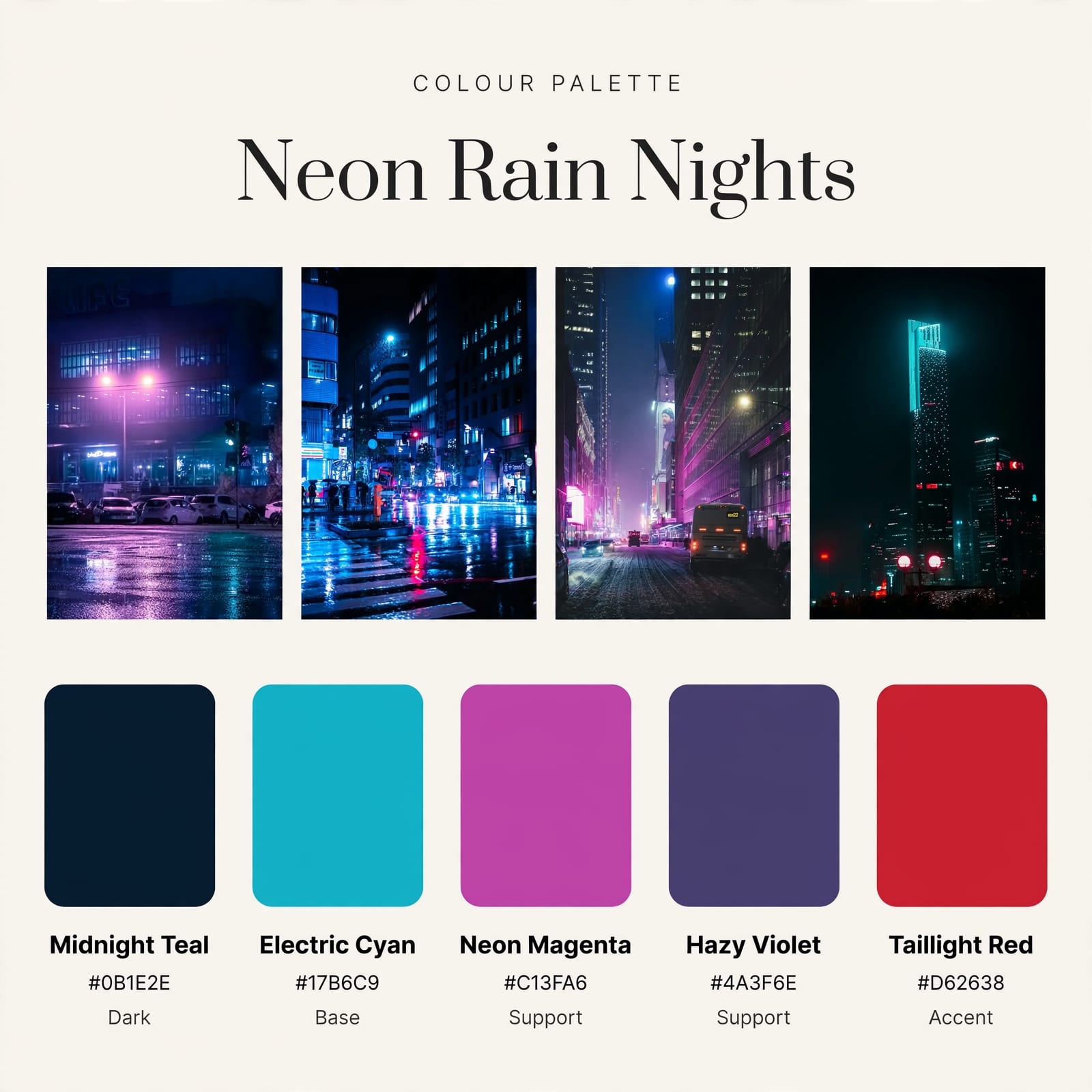 Neon Rain Nights Color Palette example 3