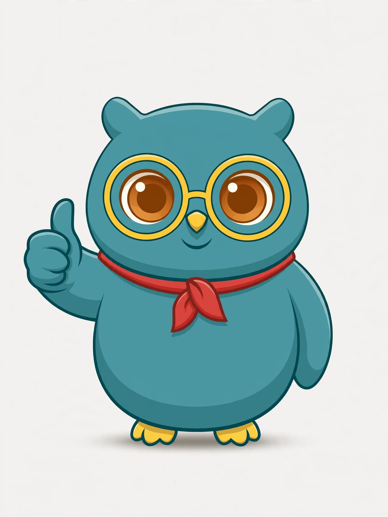 Cute Cartoon Owl Waving example 1, output 2