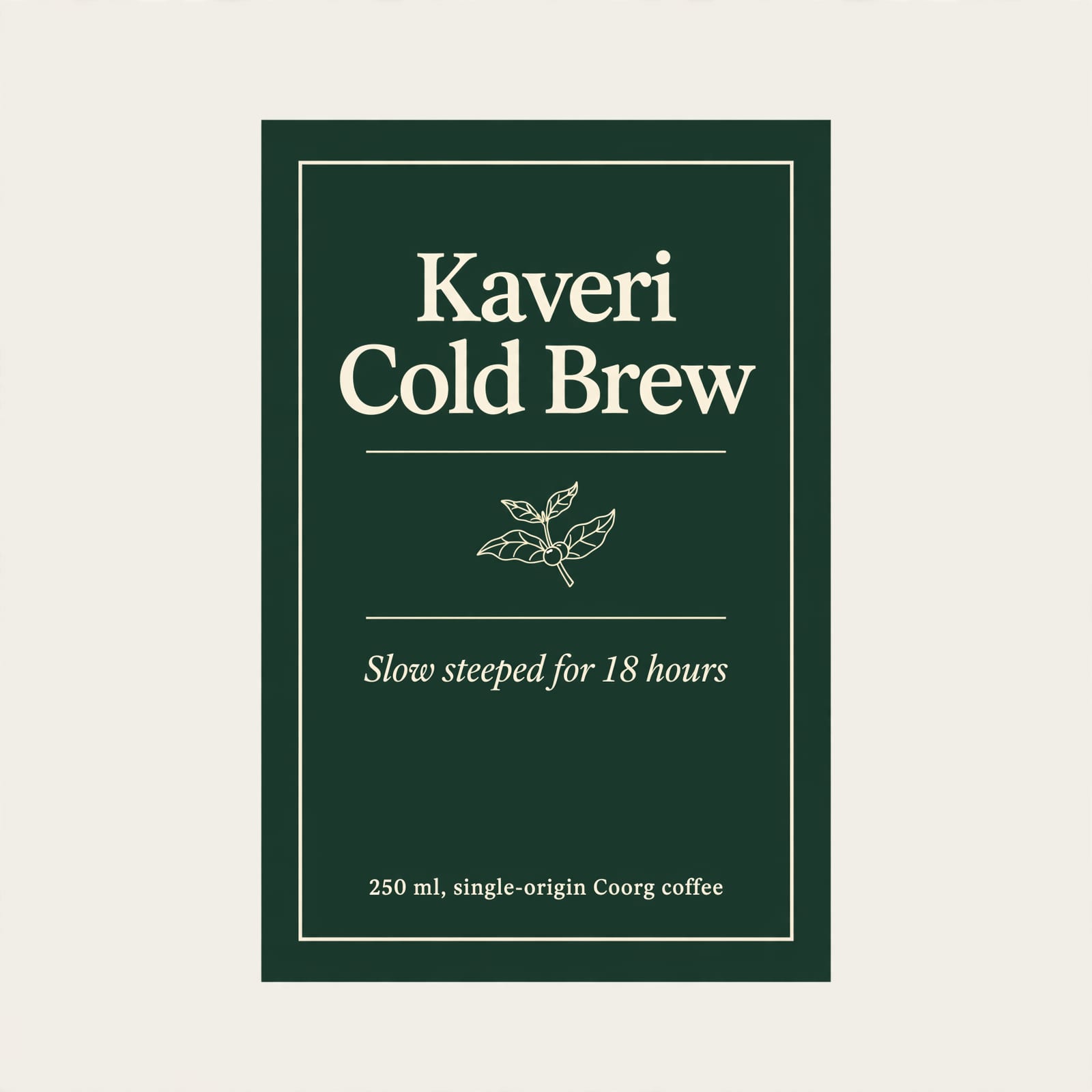 Minimalist Cold Brew Coffee Label example 1
