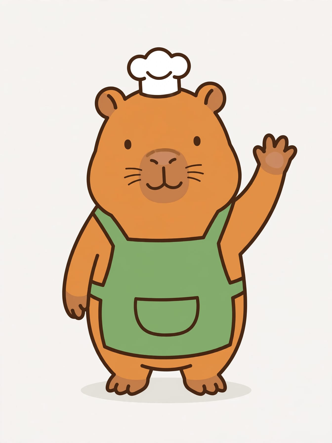 Cute Capybara Chef Waving example 2