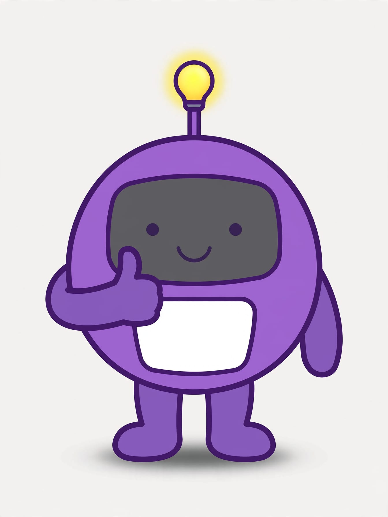 Cute Purple Robot Waving Mascot example 3, output 2