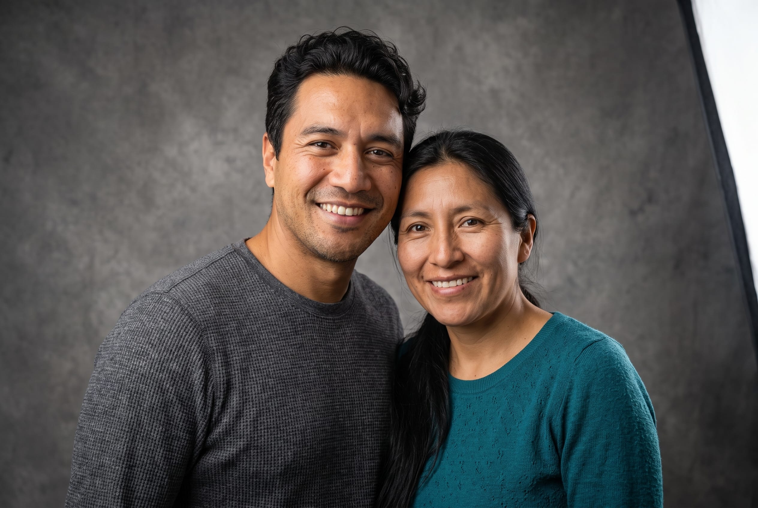 Smiling Couple Studio Portrait example 5