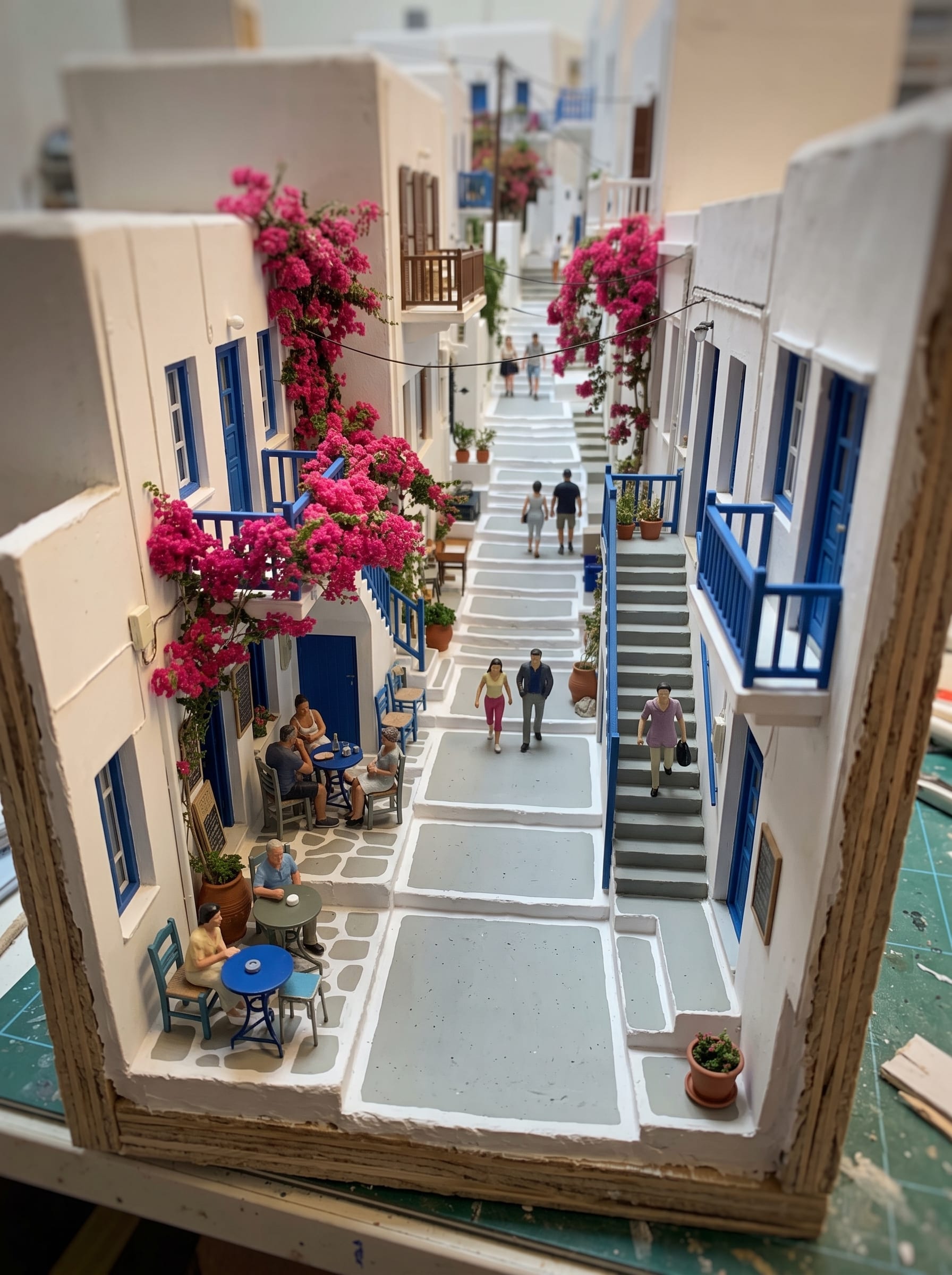 Miniature Greek Island Street Diorama example 3