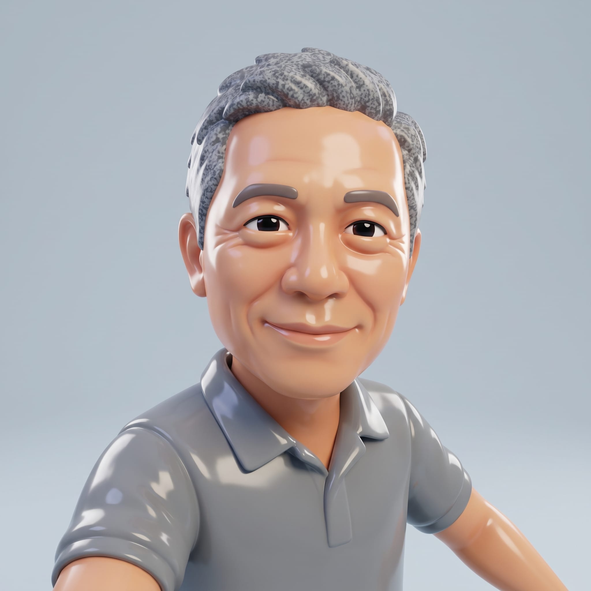 Impasto Portrait of Mature Asian Man example 3, output 2