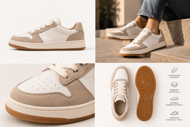 One sneaker photo turned into a set of four listing images