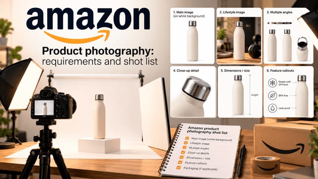 Amazon product photography: requirements and shot list