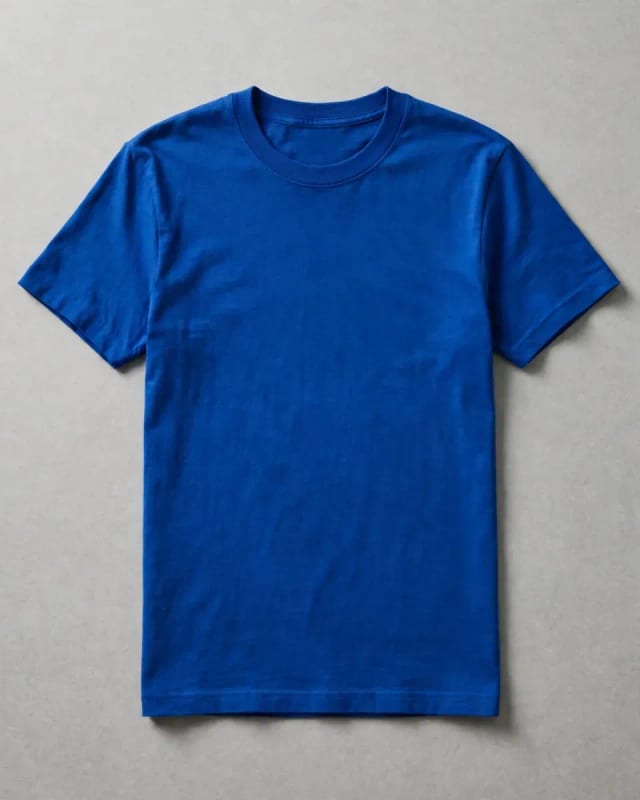 Meta AI illustration: Blue flat-lay tee