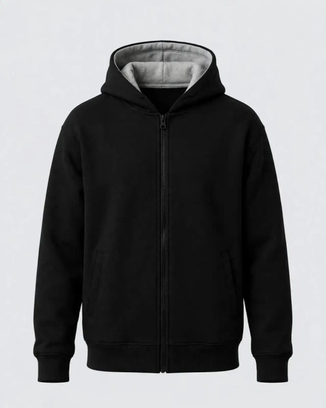 Meta AI illustration: Black zip hoodie
