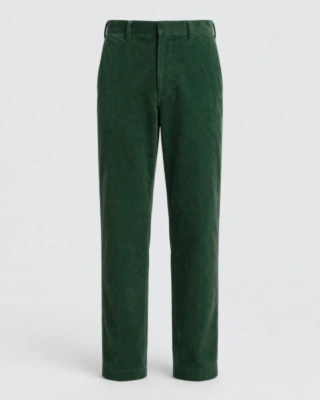 Meta AI illustration: Green corduroy trousers