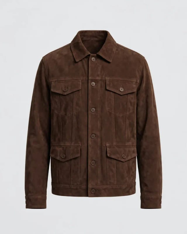 Meta AI illustration: Brown suede jacket