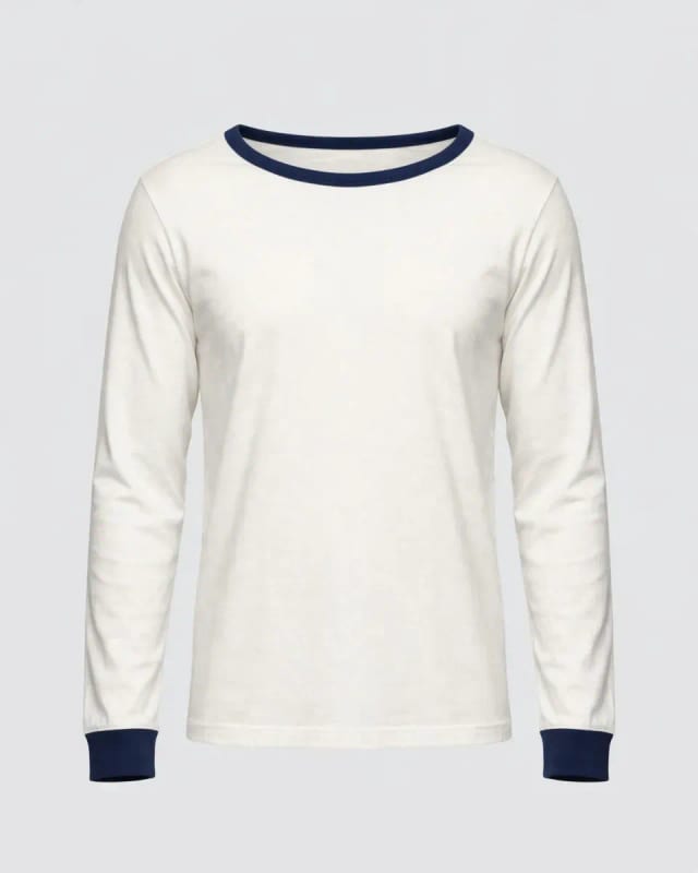 Meta AI illustration: Cream top with navy trim