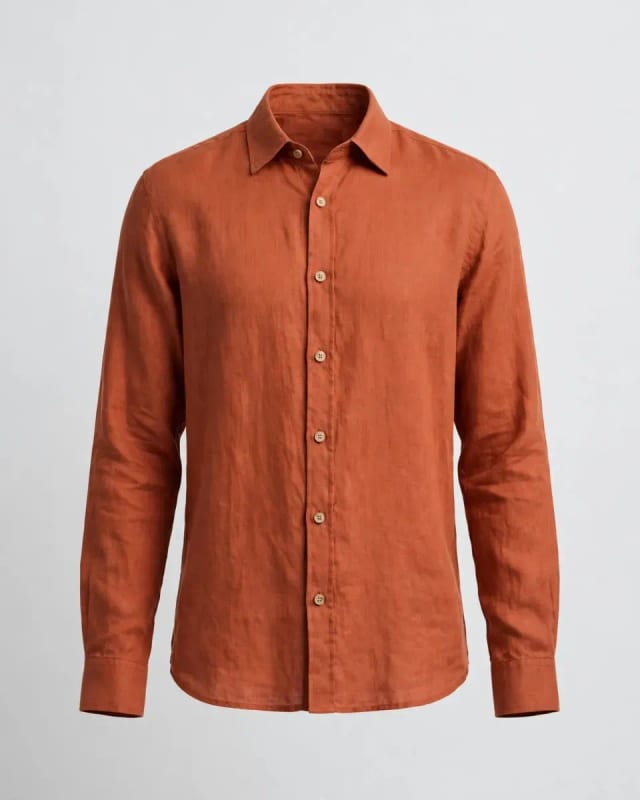 Meta AI illustration: Terracotta linen shirt