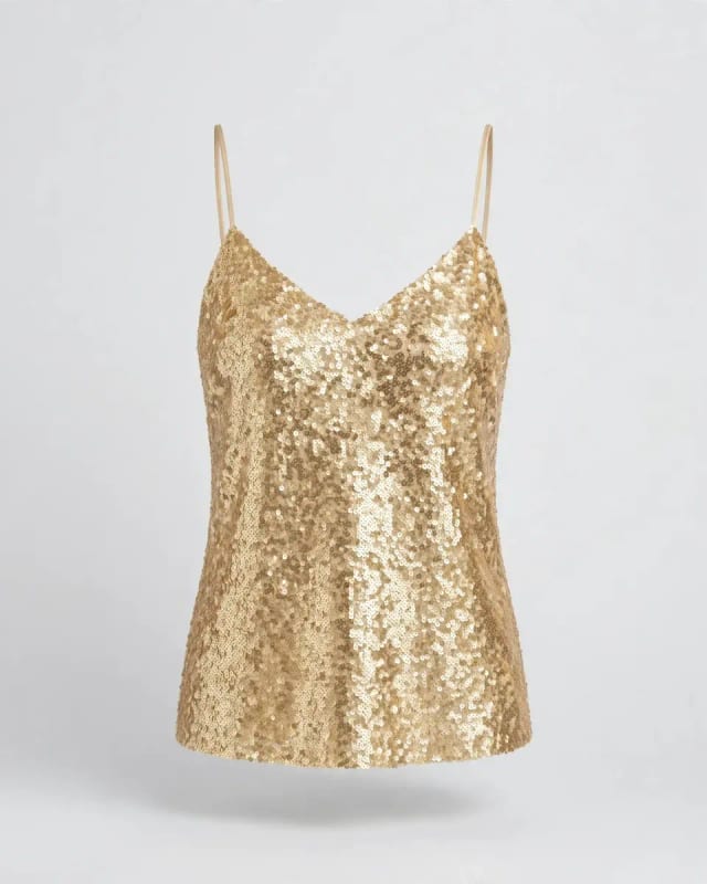 Meta AI illustration: Champagne sequin top