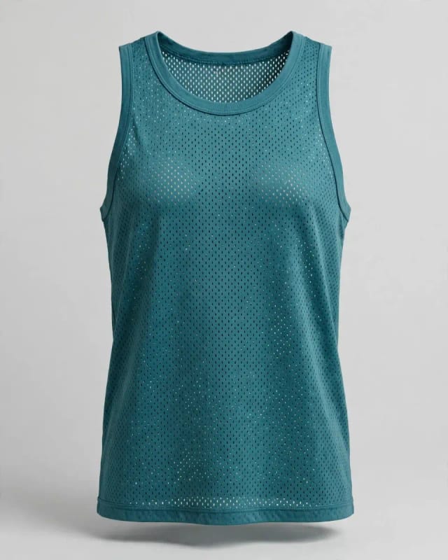 Meta AI illustration: Teal mesh top