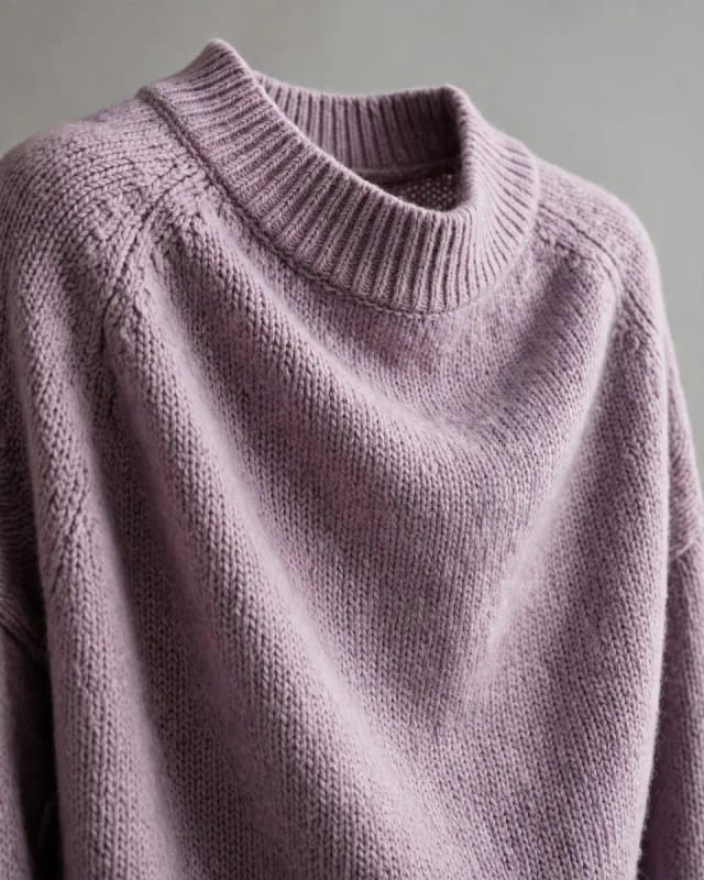 Meta AI illustration: Mauve knit close-up