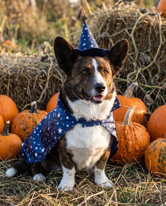 Corgi Wizard in Pumpkin Patch example 3