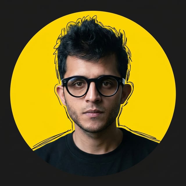 LinkedIn Yellow Scribble Portrait example 2