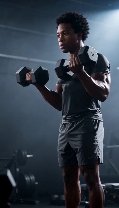 Athletic Man Training in Gym example 2
