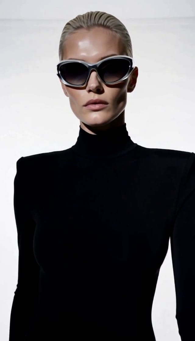 High Fashion Model in Chrome Sunglasses example 15