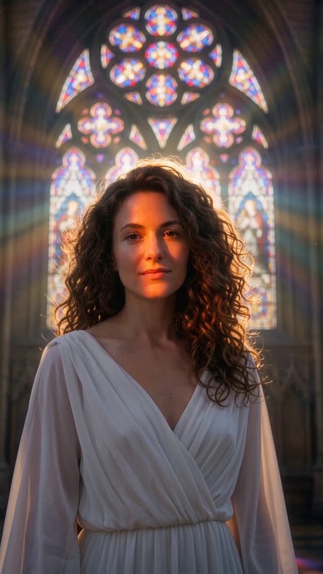 Woman in Gothic Cathedral Light example 9